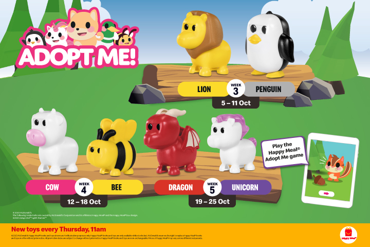 Happy Meal McDonald S Singapore   39809   HM 2023   Adopt Me! (21 Sep 23   25 Oct 23) Corpsite Banner 720x480 Toys Week 3 5 R5 